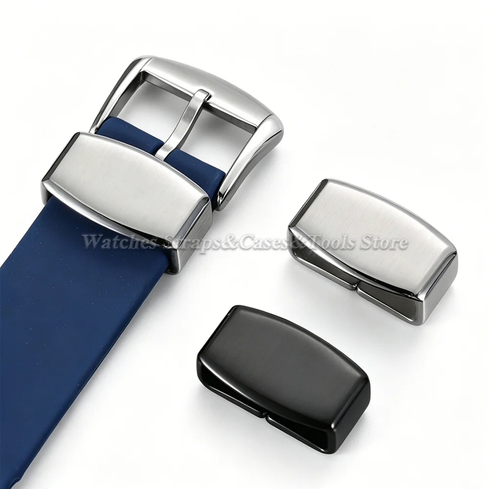 For Seiko Watch Band Keeper Metal Buckle 18mm 20mm Stainless Steel Silver Black Button Ring Loop Holder Pin Clasp Acessories
