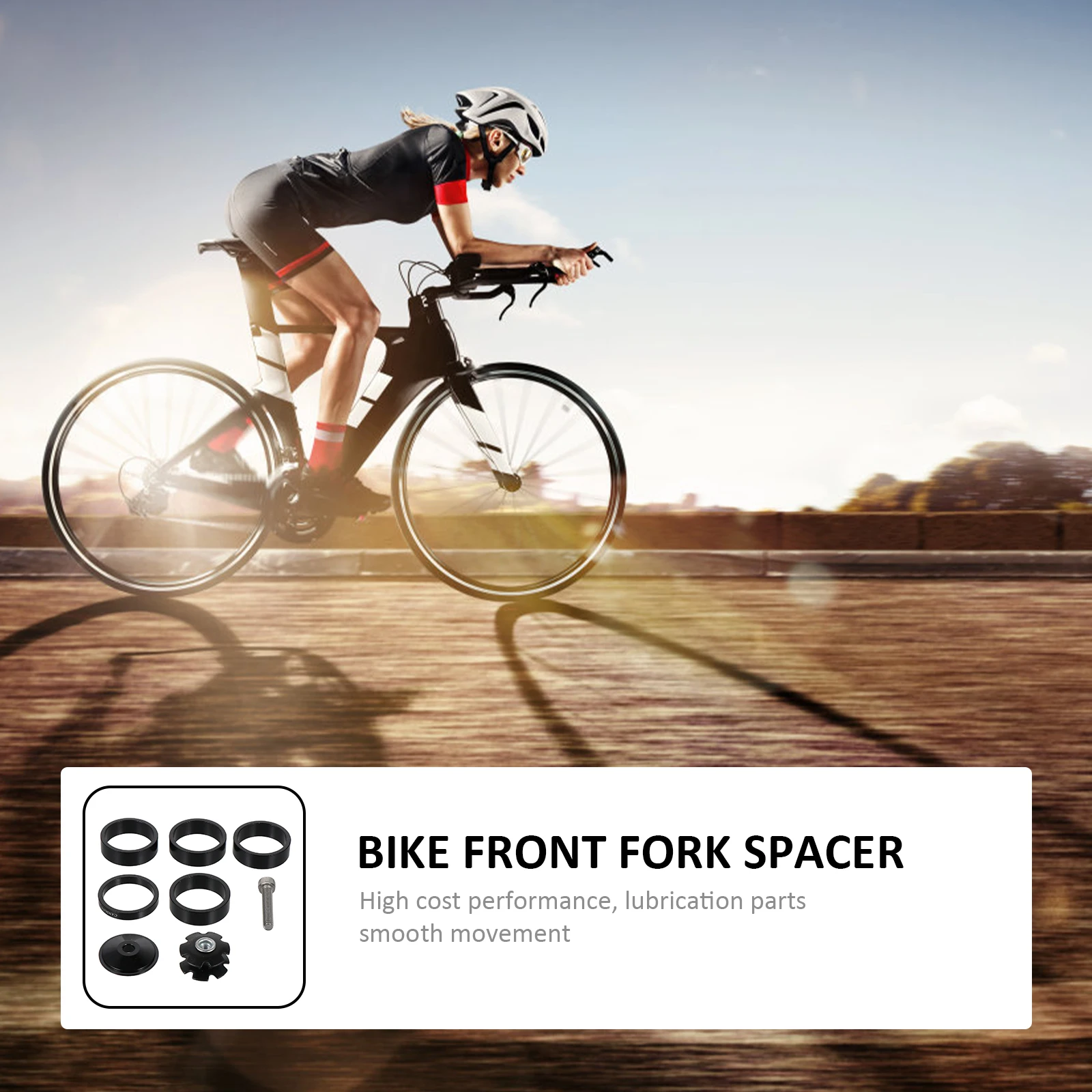 

Bike Front Spacer Replacement Cycling Accessory Durable Waterproof Aluminum Front Fork Washer Alloy Parts Repair Tool