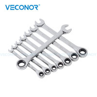 1/4-1 Inch 1-Piece Imperial Size Ratchet Wrench Set Hand Tools 72-Tooth Ratcheting Chrome Plated Fixed Head