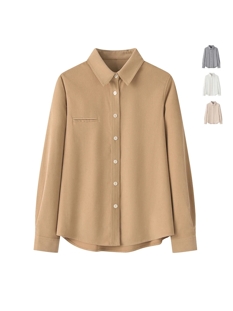 

Thiened Soft irt Women's Loose Sle Faionable Texture Layering Slimming Design Autumn Winter New Arrival Polyester Fiber