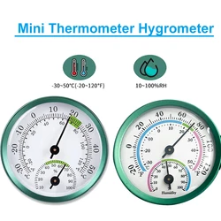 -30℃~50℃ Round Thermometer Hygrometer Indoor Outdoor Thermometer Wireless Temperature Humidity Monitor Gauge for Home Wall Roo