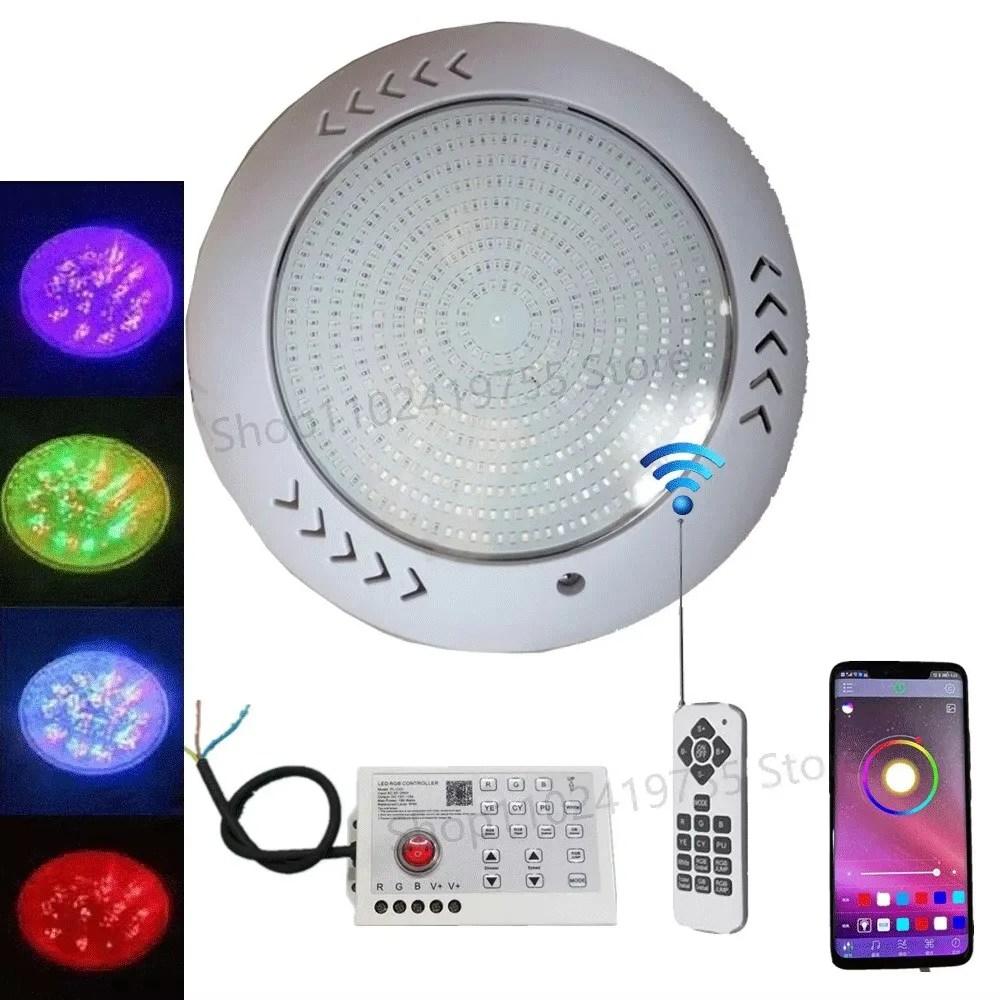 RGB LED Swimming Pool Light 18W AC85-265V DC12V Bluetooth APP Remote Control Outdoor Underwater Lamp Pond Piscina Luz Spotlight