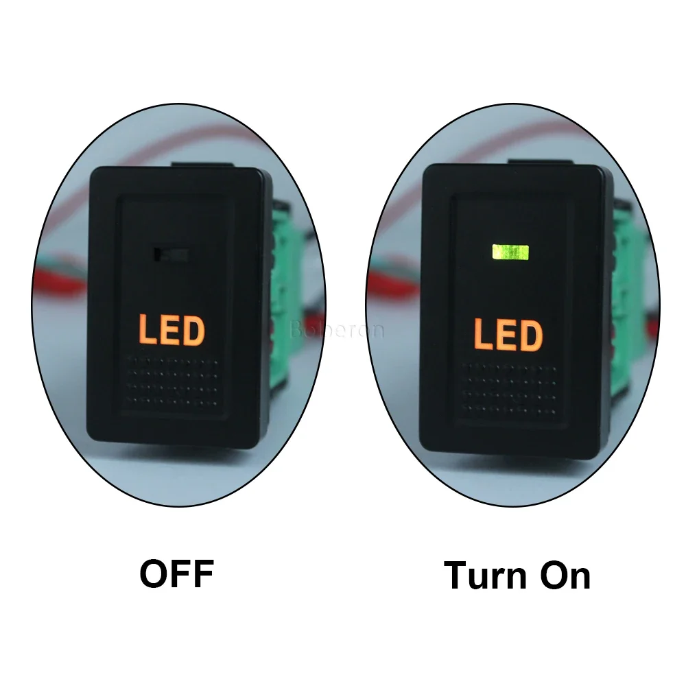 1PC Car LED Light Power on Off Push Button Radar Garage Mirror