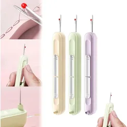 1/2PCS 2 in 1 Needle Threader Seam Ripper Stitching Remover Stretchable Seam Rippers for Hand Sewing Seam Accessories