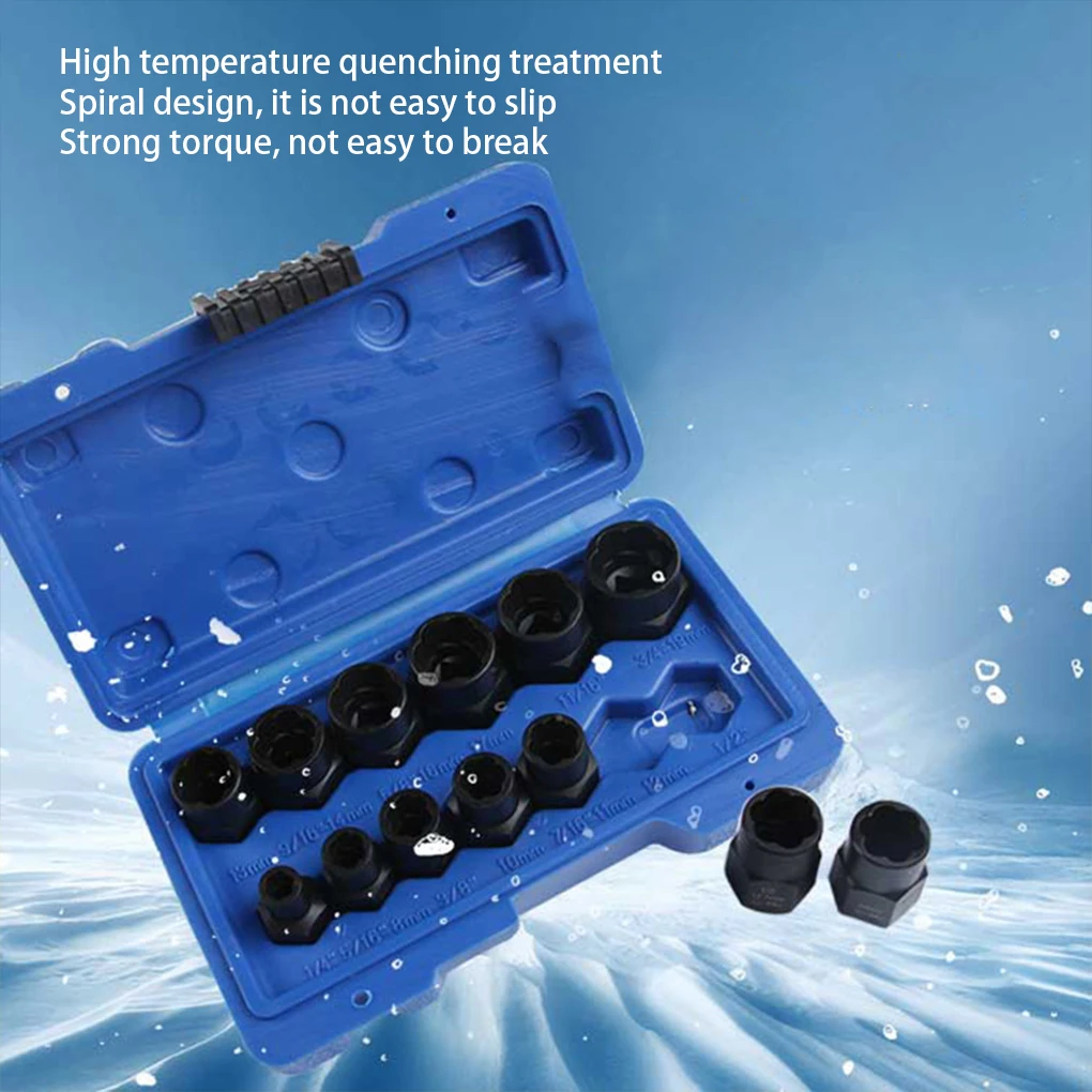 

13 Pieces/Set Screw Extractor Storage Box Broken Bolts Remover Accessories