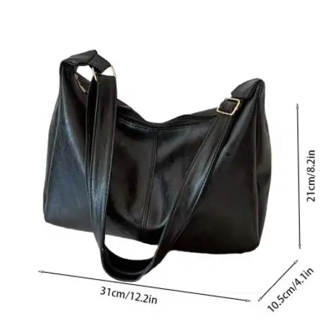 PU-Leder Pendler Mode Vintage Casual Tote Bag Maillard Stilvolle Umhängetaschen für Frauen Textur Große Kapazität Temperament – Detail 18
