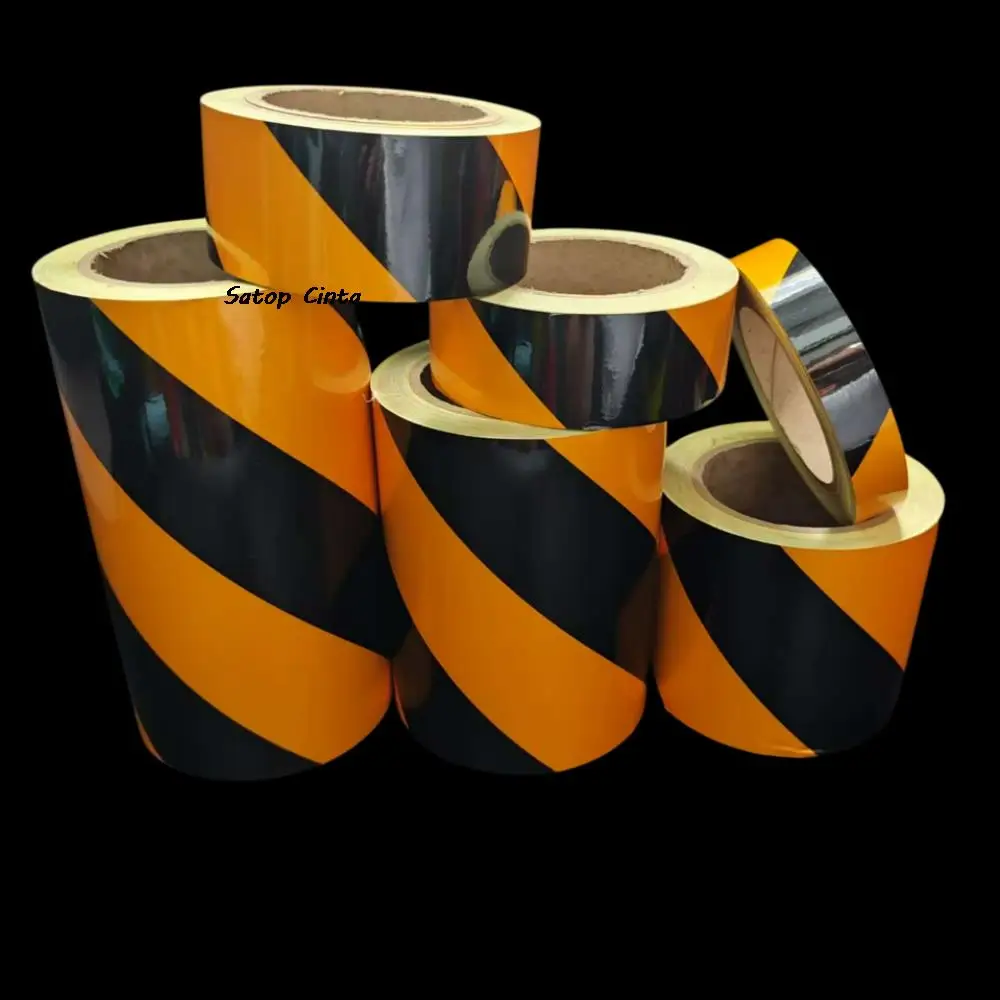 5 سنتيمتر/10 سنتيمتر/15 سنتيمتر/20 سنتيمتر * 5 متر الإعلان الأصفر والأسود حك شريط عاكس ملصق لاصق مقاوم للماء تحذير عاكس للمركبة