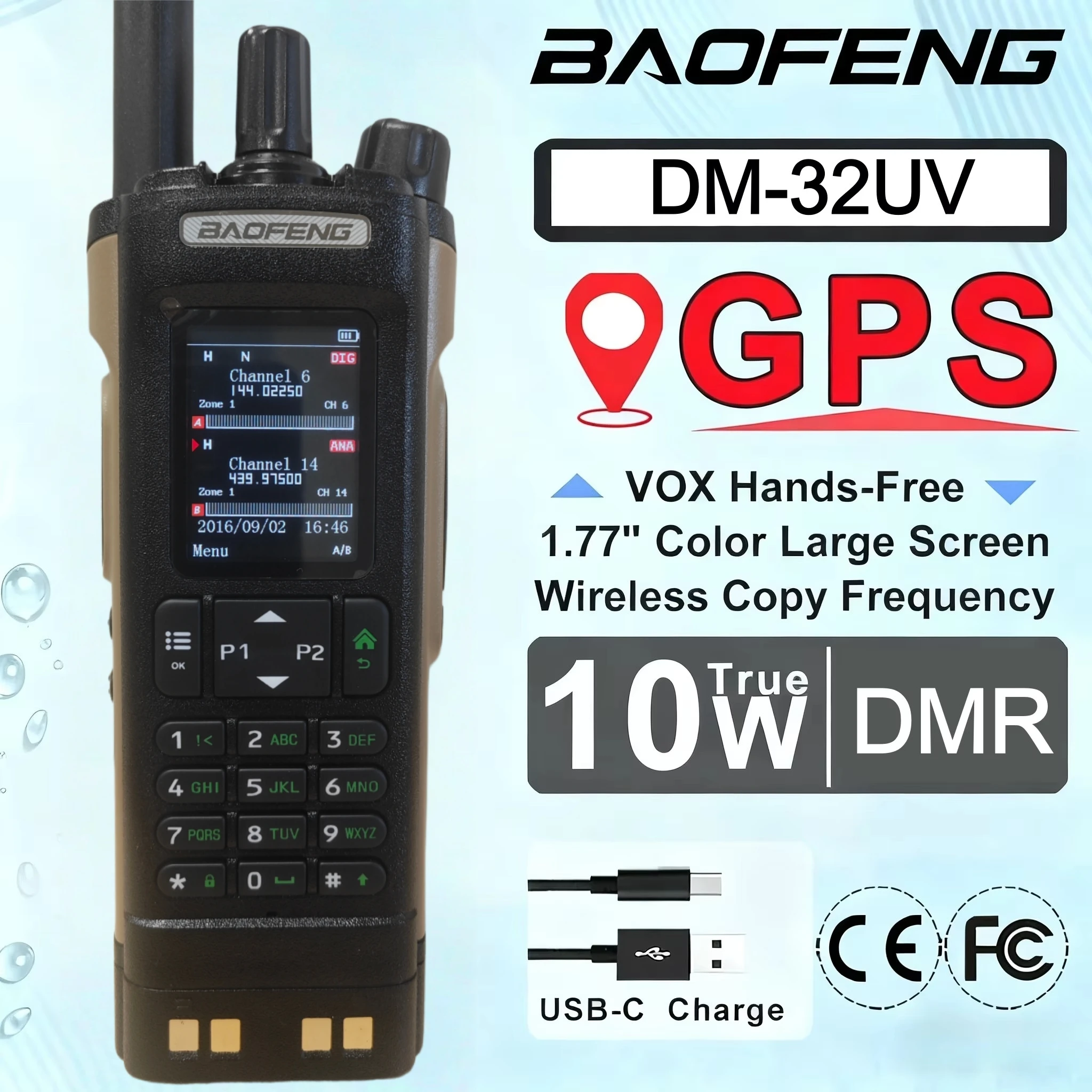 nouveau-baofeng-dm32-talkie-walkie-dmr-gps-10w-programmation-multi-bande-sans-fil-copie-frequence-type-c-uv32-ham-radio