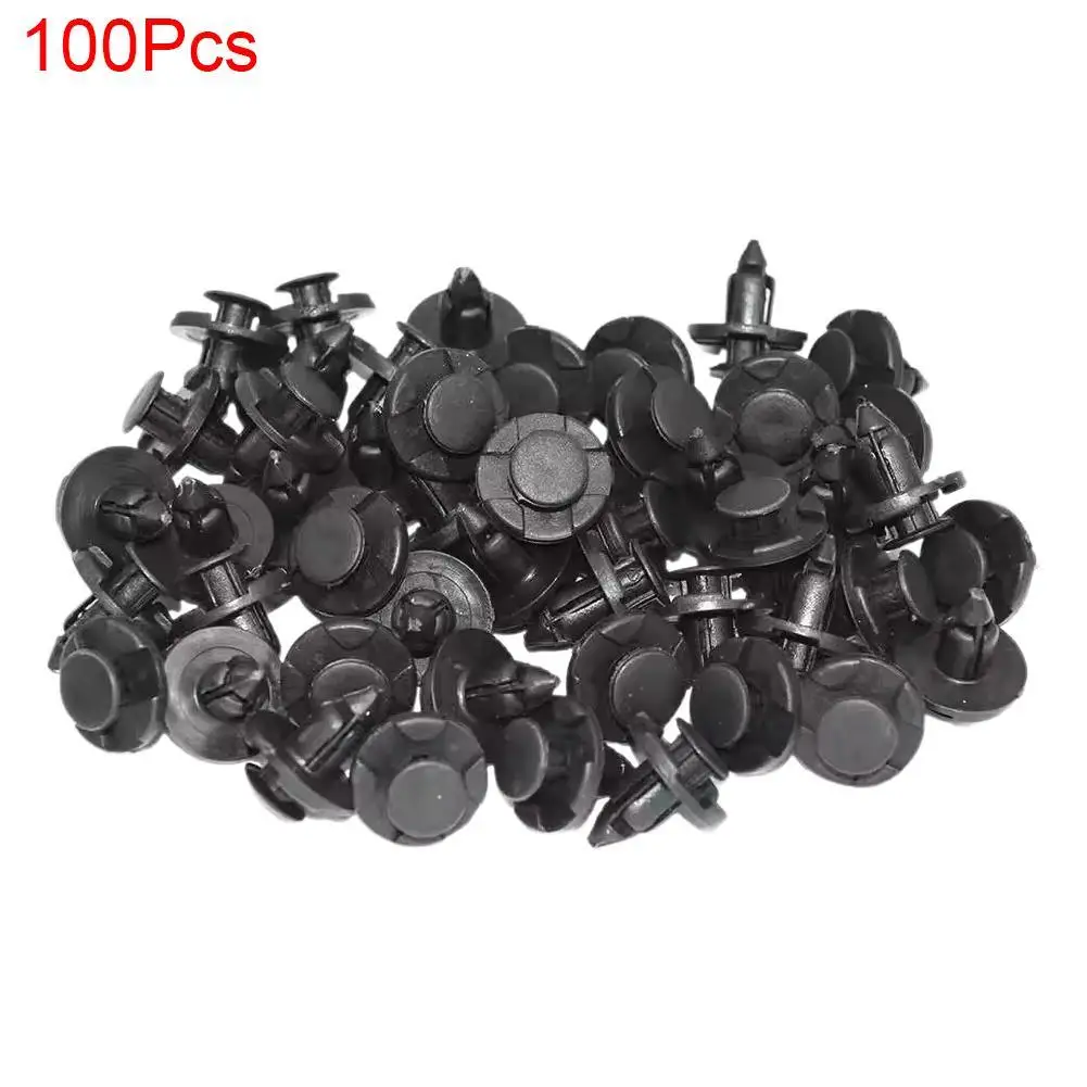 

100pcs Automotive Black PP Bumper Rivets Liner Fasteners Door Trim Panel Clip Car Body Retainer Buckle Universal Spares