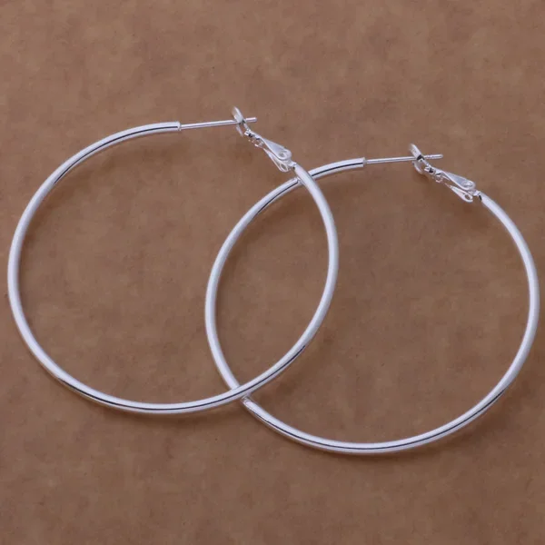 for Women lady big Promotions 925 silver Plated fashion Classic circle earrings  jewelry Free Shipping AE580