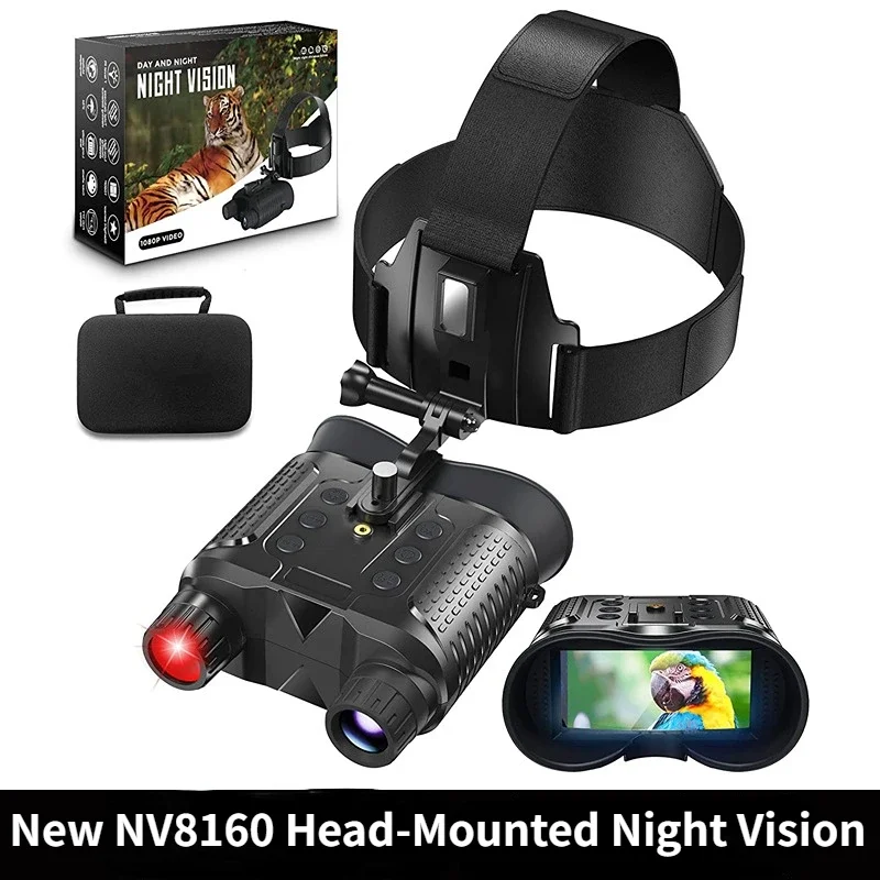 New Night Vision Device NV8160 Head-mounted Tactical Helmet Binocular Digital HD Infrared 1080P Night Vision Device for Hunting