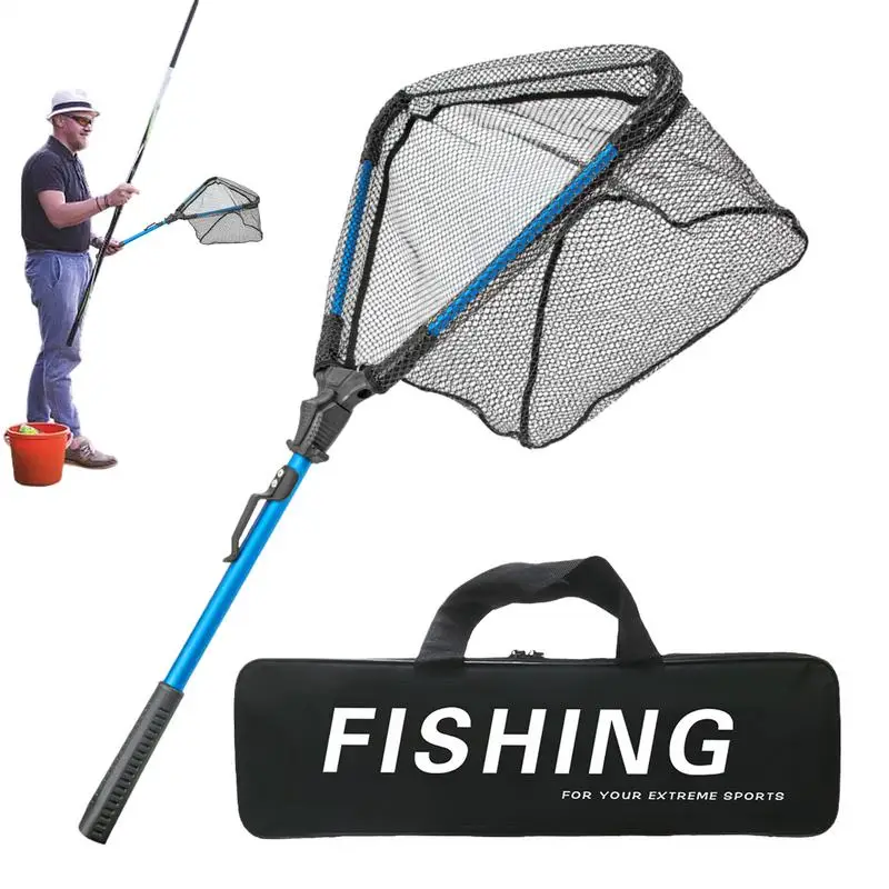 

Lightweight Portable Fly Fishing Nets with Handle Mesh Retractable Folding Fishing Net for Kayak Fishing