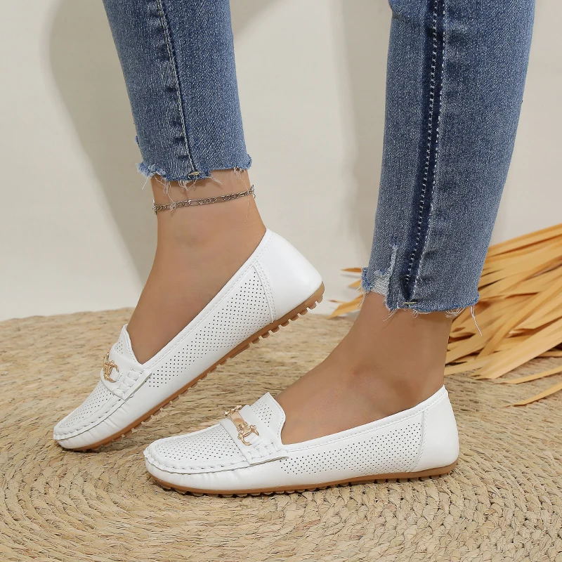 Kobiety Flats Solid Color Mesh Loafers Shallow Shoes for Women Soft Bottom Knit Ballet Flat Shoes Casual Slip on Sneakers Women