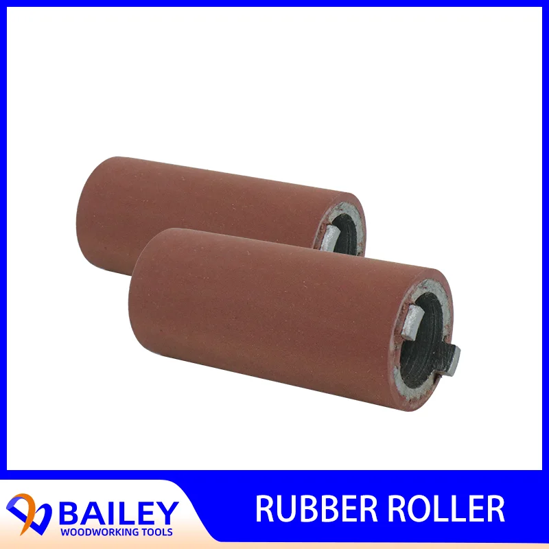 BAILEY 1Pair 40x18x12mm Rubber Wheel Feed Roller with Double Keyway for Manual Edge Banding Machine Woodworking Tool