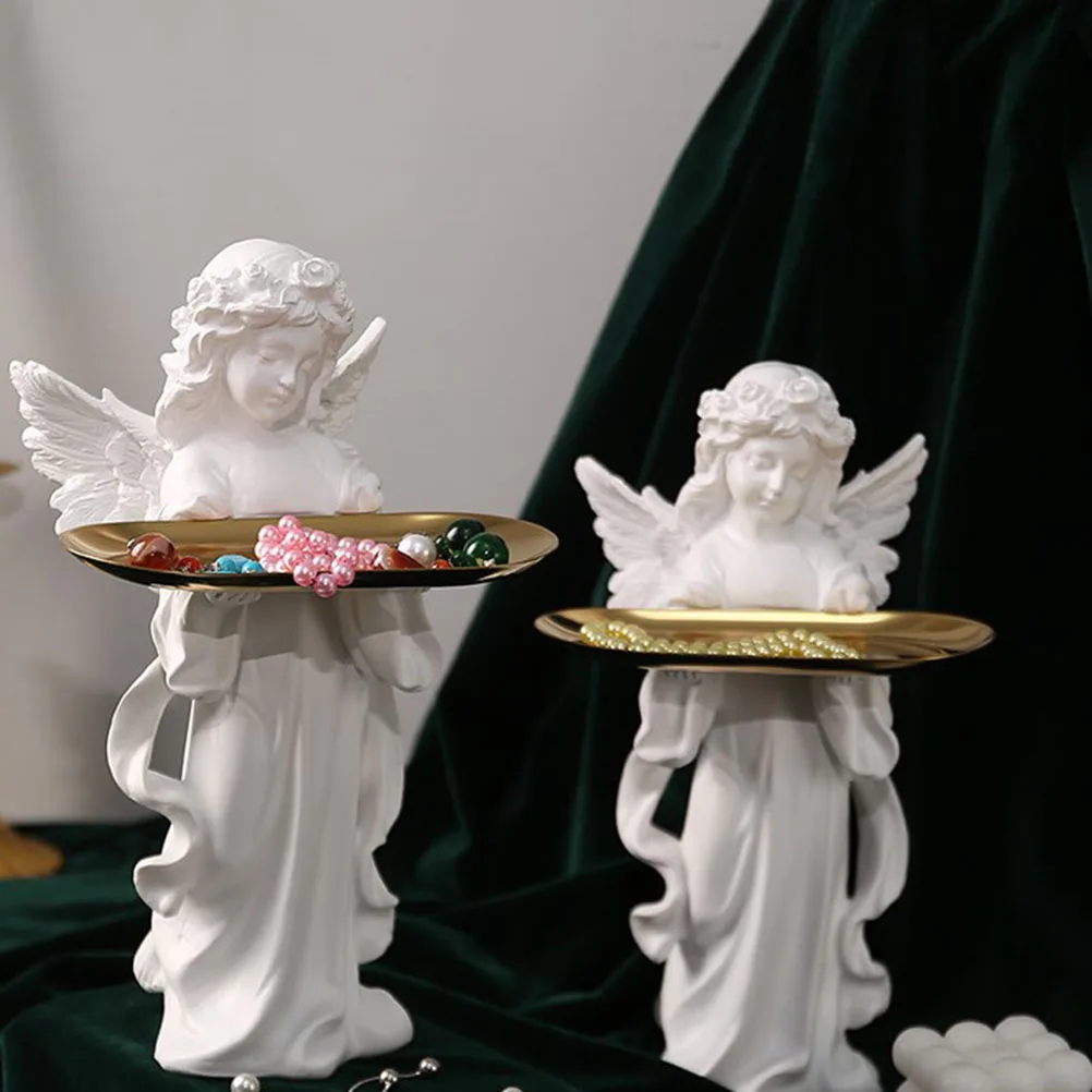 

Angel Tray Dresser Accessory Jewelry Plate Small Resin Ring Dish Storage Desktop ganization Trinket Keeper Angel Room