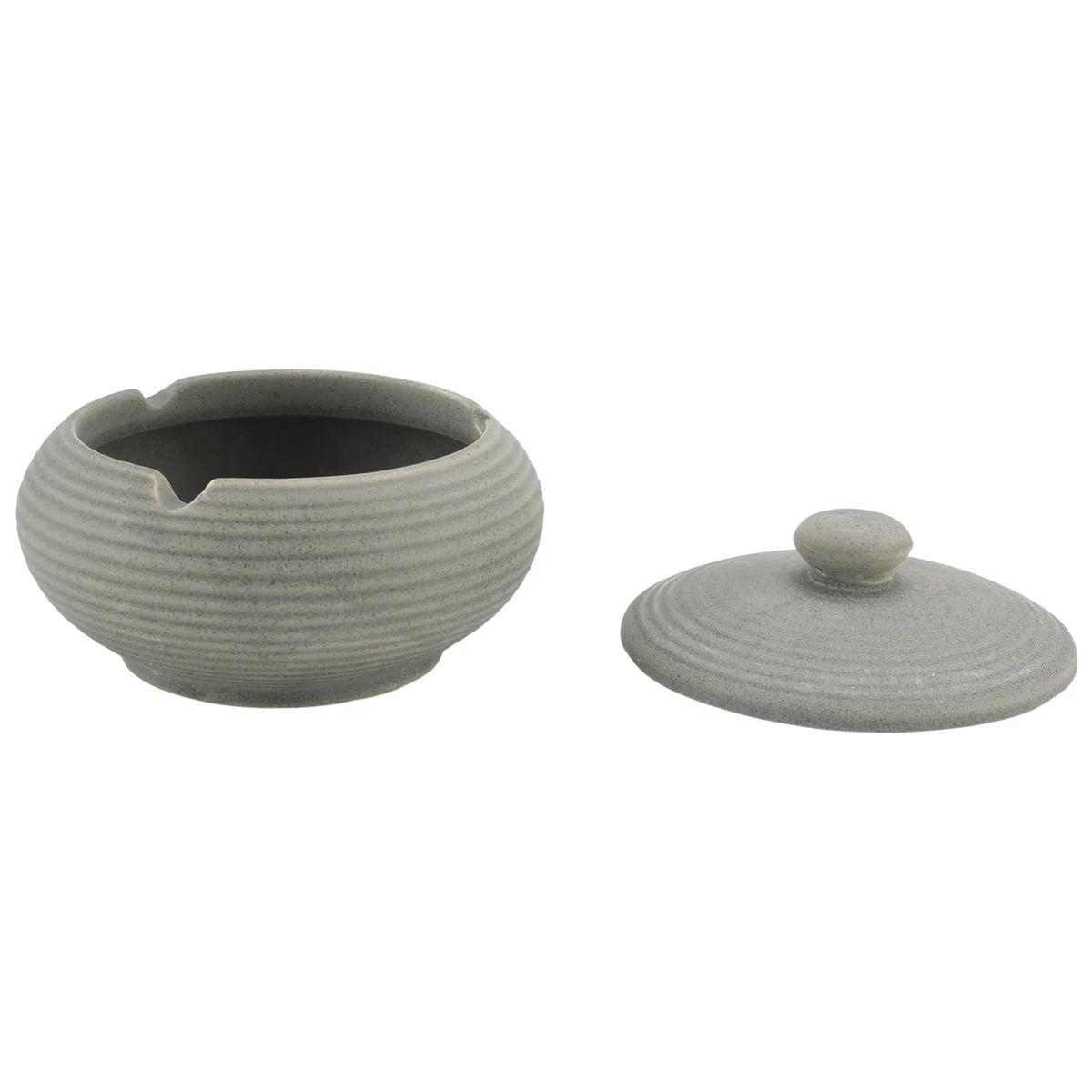 Ceramic Ashtray with Windproof Lid for Indoor Outdoor Use -Light Blue