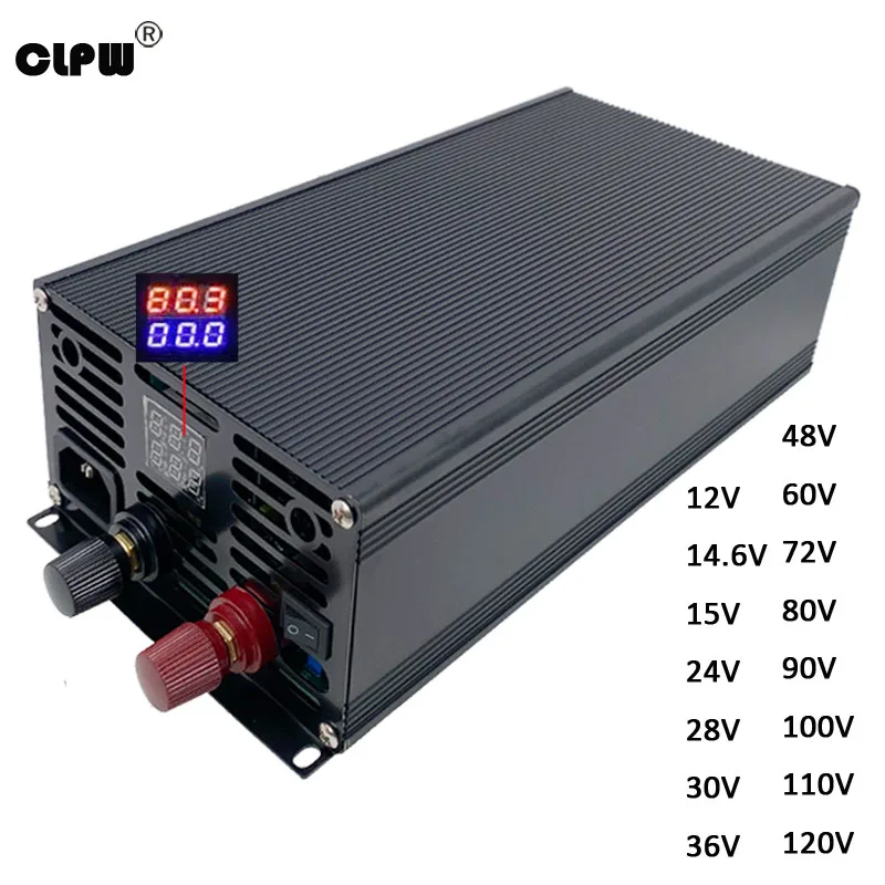 Adjustable 1500W Switching Power Supply 0-12V 13.8V 24V 28V 36V 48V 60V 72V 80V Digital Display Voltage Current Regulated SMPS