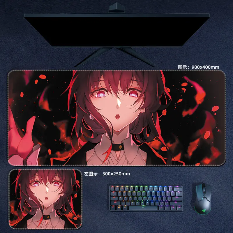 Honkai Star Rail Mouse Pad Kafka Mar7th Seele Himeko Welt Mousepad Teclado de Computador Padding Anime Gaming Acessórios Desk Mat