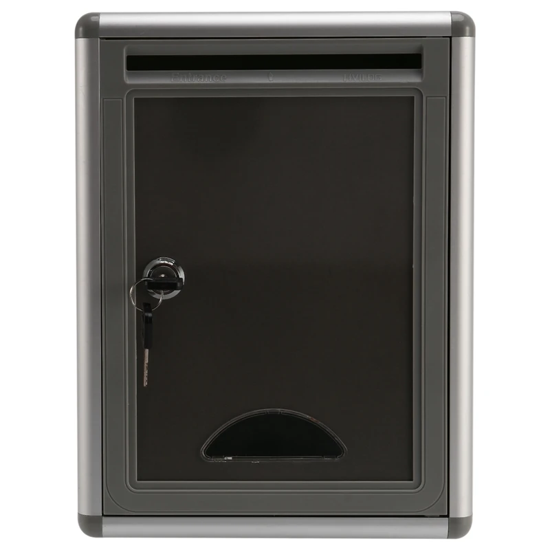 Vintage Lockable Secure Mail Letter Post Box Mailbox Post Box for Home Garden Ornament Decor-AT48