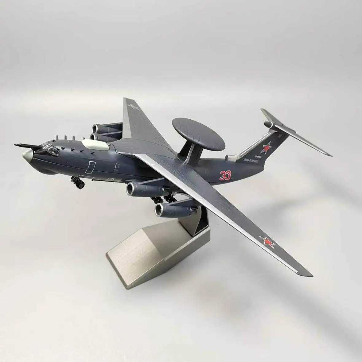 1/200 Scale Soviet A-50U AWACS Warning Aircraft Model Diecast Metal Plane Military Aviation Finished Ornament For Collection Gif