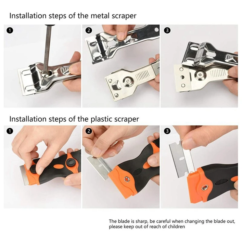32-Piece Scraper Tool Set, Used For Removing Adhesive Labels Of Paint Scraping Stickers And Glass Remover