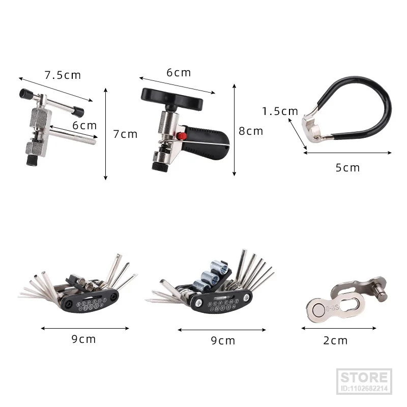 Mtb Bicycle Repair Tool Set Bicycle Multitool Repair Kit Chain Breaker Crank Wheel Extractor Outdoor Cycling Pedal Remover