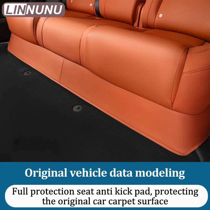 Linnunu Fit for Lixiang L6 Car Decoration Supplies Second Row of Aisle Anti-Kick Pads under the Seat Leather Protective Pads under the Rear Seat Anti-Kick Pads Leather Material Anti-Scratch and Wear-Resistant