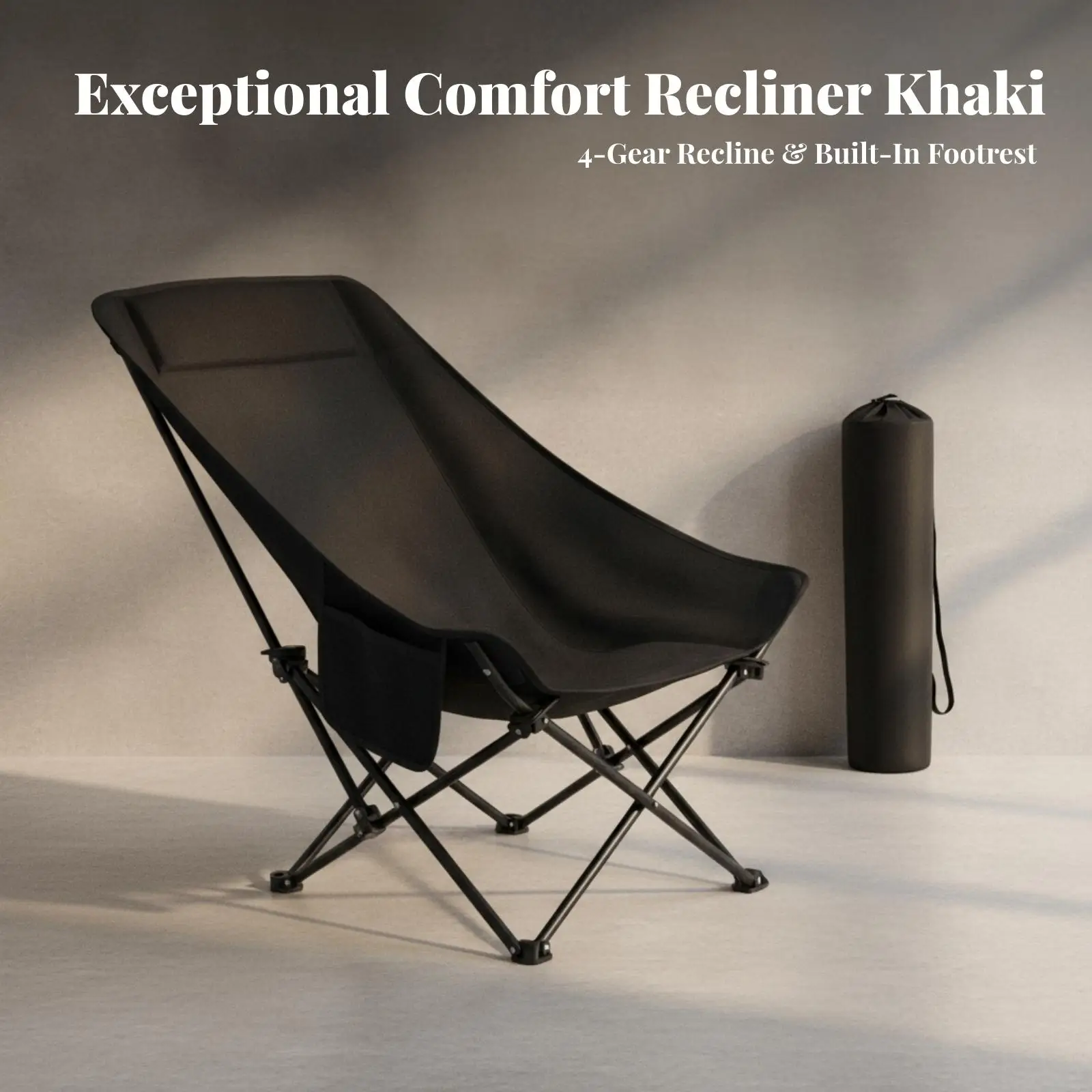 Weather-Resistant Folding Moon Chair | Sturdy Carbon Steel Frame, Camping Chair
