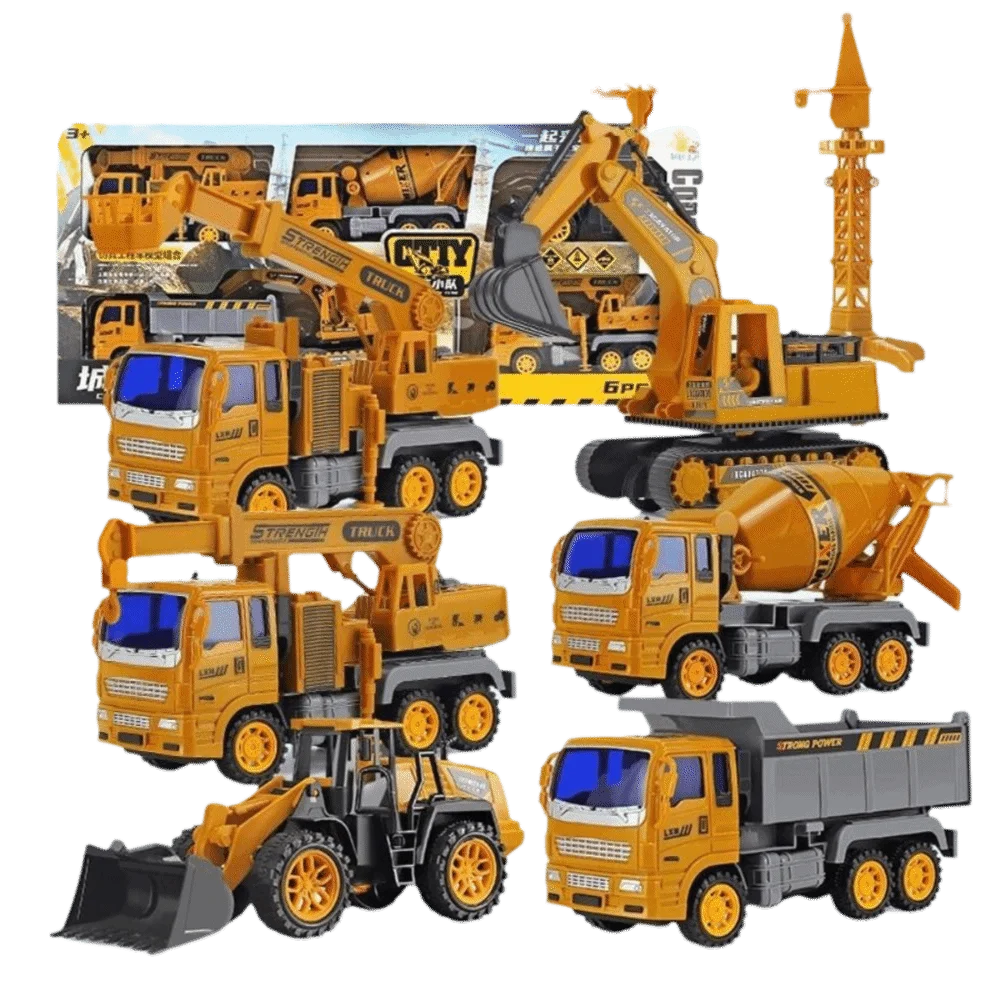 Modello di camion dei pompieri da costruzione in plastica per camion con cassone ribaltabile scorrevole in in inerzia per auto da tirare indietro in materiale in lega