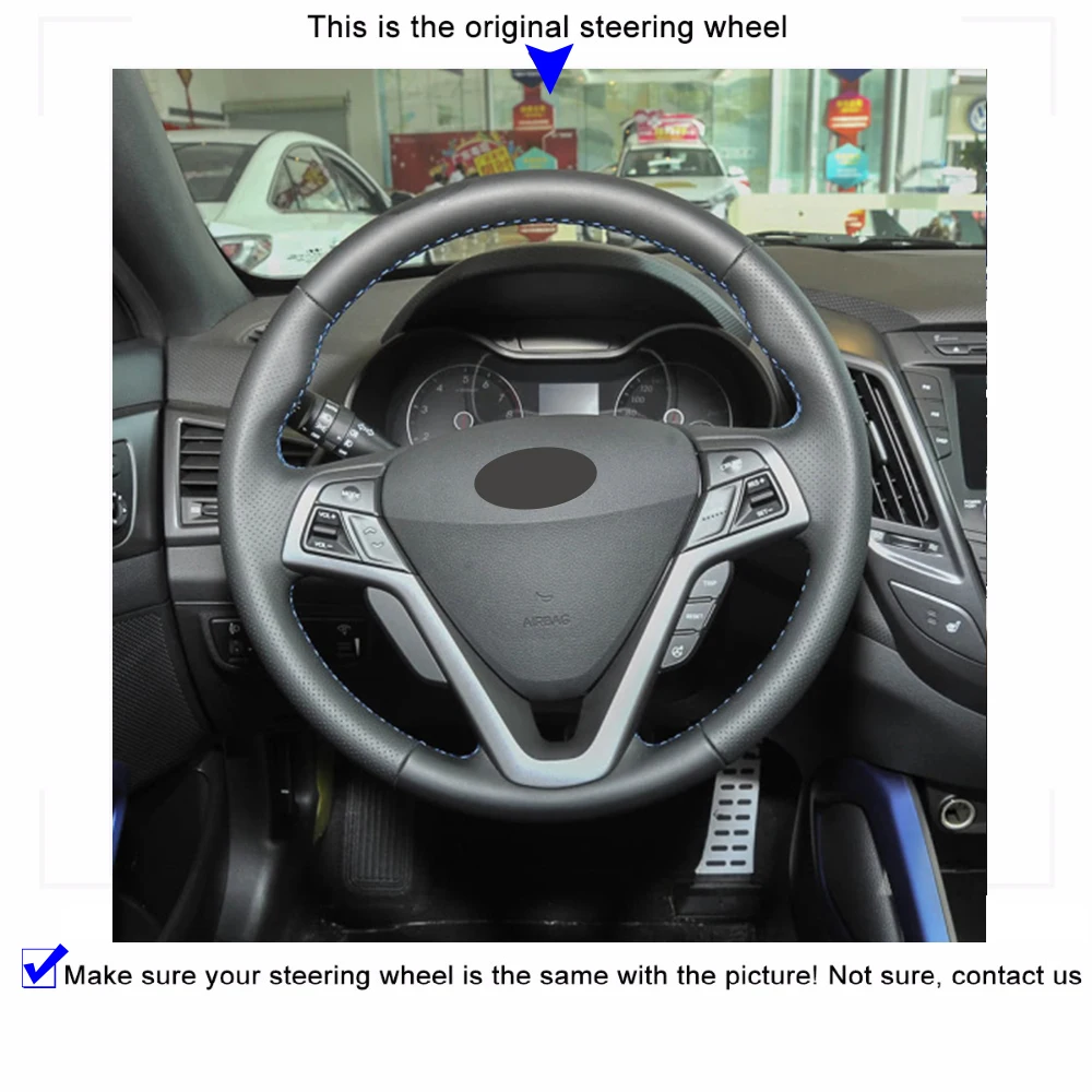 Microfiber Leather Steering Wheel Cover For Hyundai Veloster 2011 2012 2013 2014 2015 2016 2017 Car Accessories Car-styling