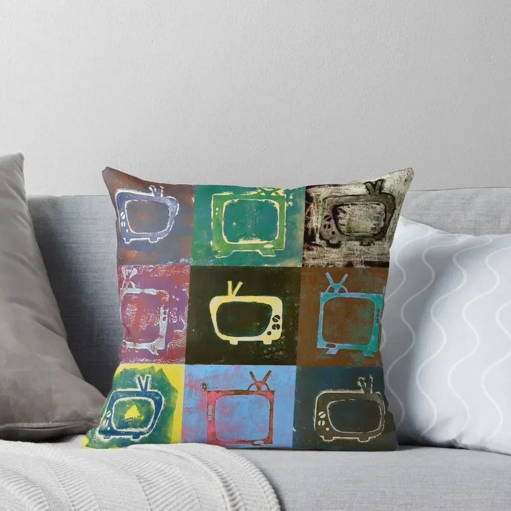 

Television in Color (Retro-Style Pop Art) Throw Pillow home decor items Sofa Cushion Cover pillow