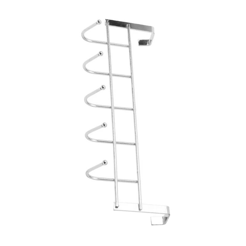 Cintre à boucle pour manteau et serviette de maison, 2x5 crochets au-dessus de la porte, étagère de support T1, argent, HOKitchen