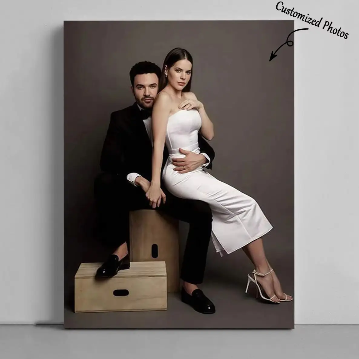 1PC Custom Photo Canvas Print Personalized Unframed Wall Art for Couples, Custom Poster for Entryway Decor & Christmas Gift