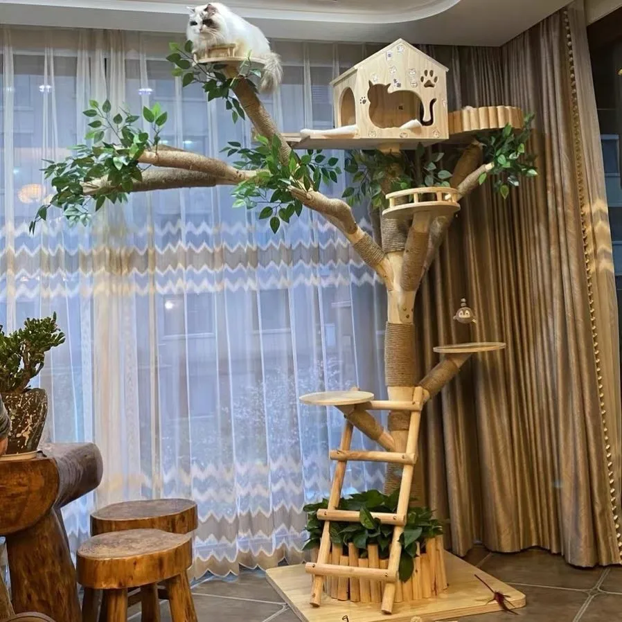 [Cat Climbing Frame]  Nest Integrated Toy  Scratch Board Funny  Climbing Frame Cat Tree House