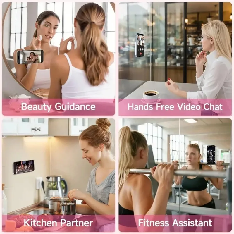 2-in-1-Handygriff mit Saugnapf und 360 °   Drehbarer Ständer – rutschfestes Pad aus lebensmittelechtem Silikon für freihändige Videos und Selfies