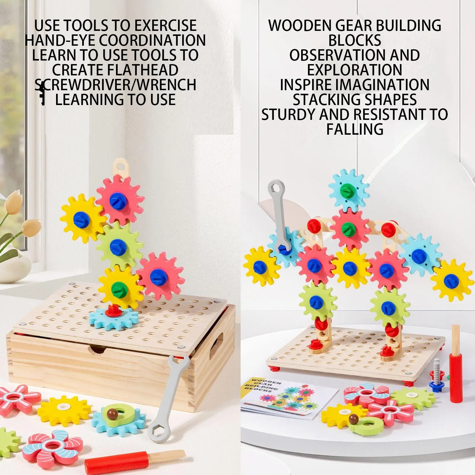 キッズギアおもちゃ木製テーブルゲームギアパズル感覚微細運動能力開発おもちゃ子供のための子供女の子男の子