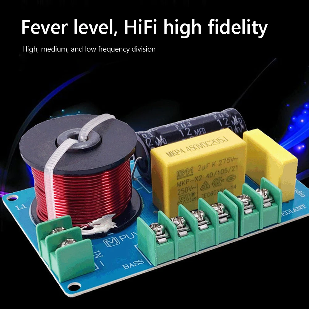 3 웨이 Hi-Fi 크로스 오버 필터 모듈 MKP 금속 필름 오디오 Hifi 필터 회로 기판 3.5/4/4.5-8 인치 스피커 용 책장 오디오