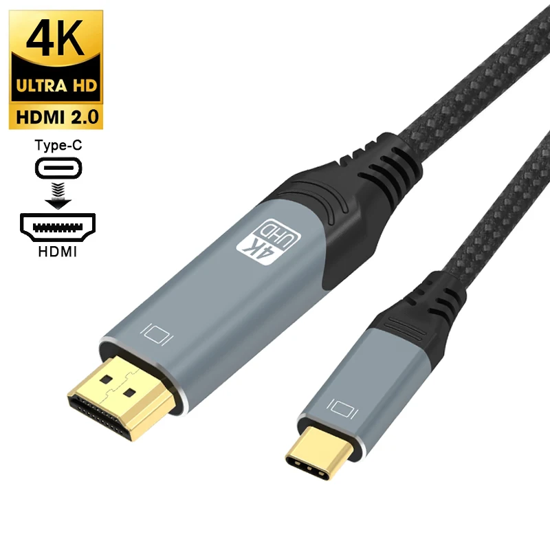 Cable USB tipo C a HDMI, 4K, 60Hz, 2,0 Cables, Adaptador convertidor Thunderbolt 3 y 4 para ordenador portátil y Macbook