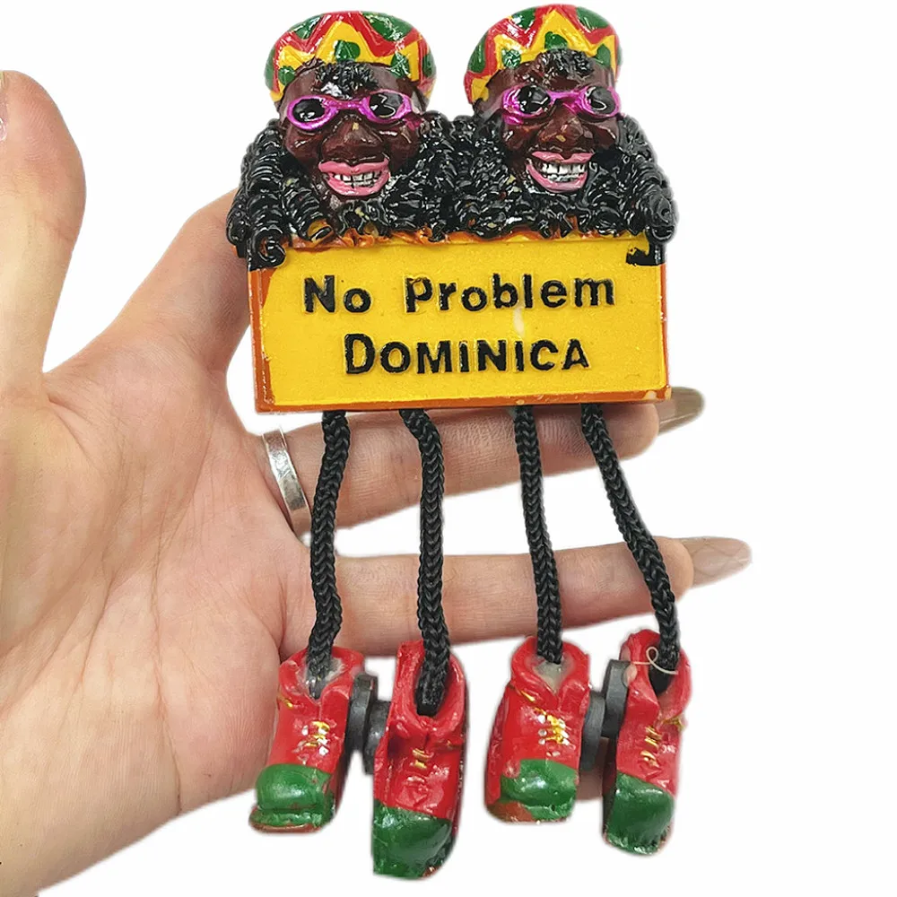 Dominica Rasta Figure Fridge Magnet & Bottle Opener, Jamaican Style 