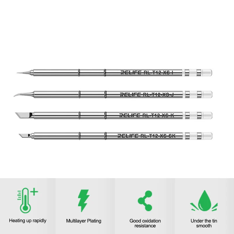 RELIFE RL-T12 Heating Element Iron Head I J K SK Tip For Most T12 Welding Soldering Station Handle Replace Parts