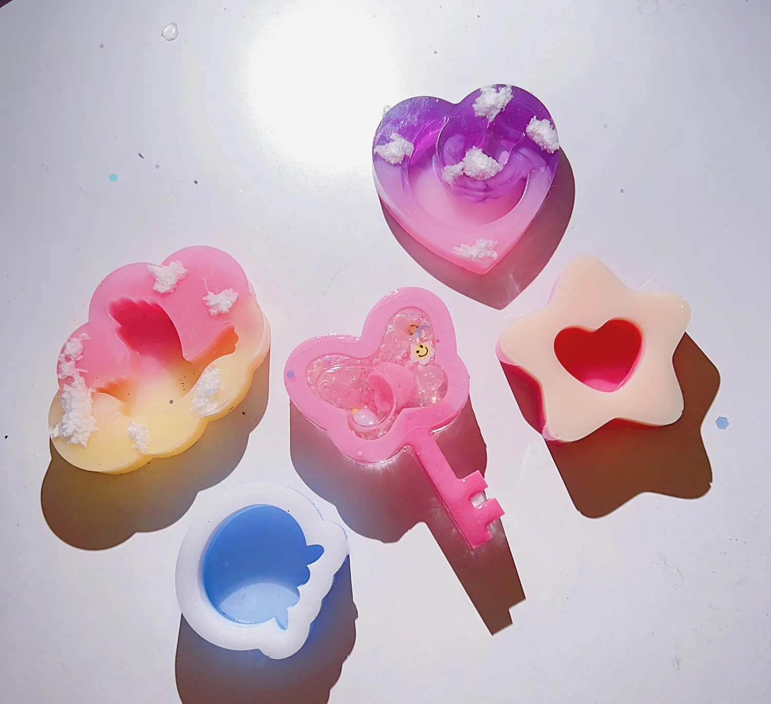 wsy-381 Butterfly Shaker mold resin Heart quicksand mold Bell silicone mold handmade Chime replication mould