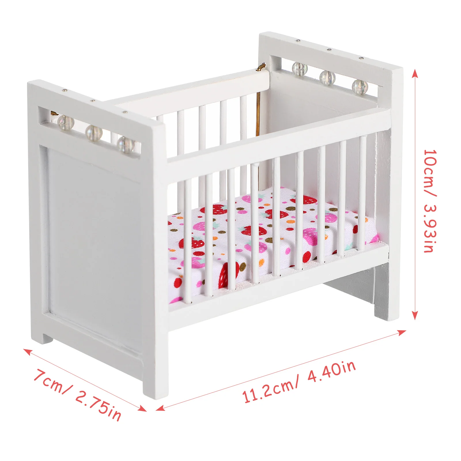 Mini Baby Dolls House Culla Forniture in miniatura Accessorio per piccoli giocattoli Modello di mobili bianchi