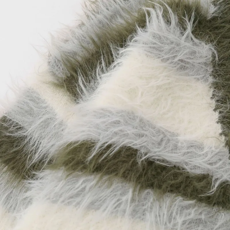 Sweaters Women Striped V-neck Button Loose Streetwear OL Warm Cozy Soft Chic Knitting Cardigan Korean Style Design All-match