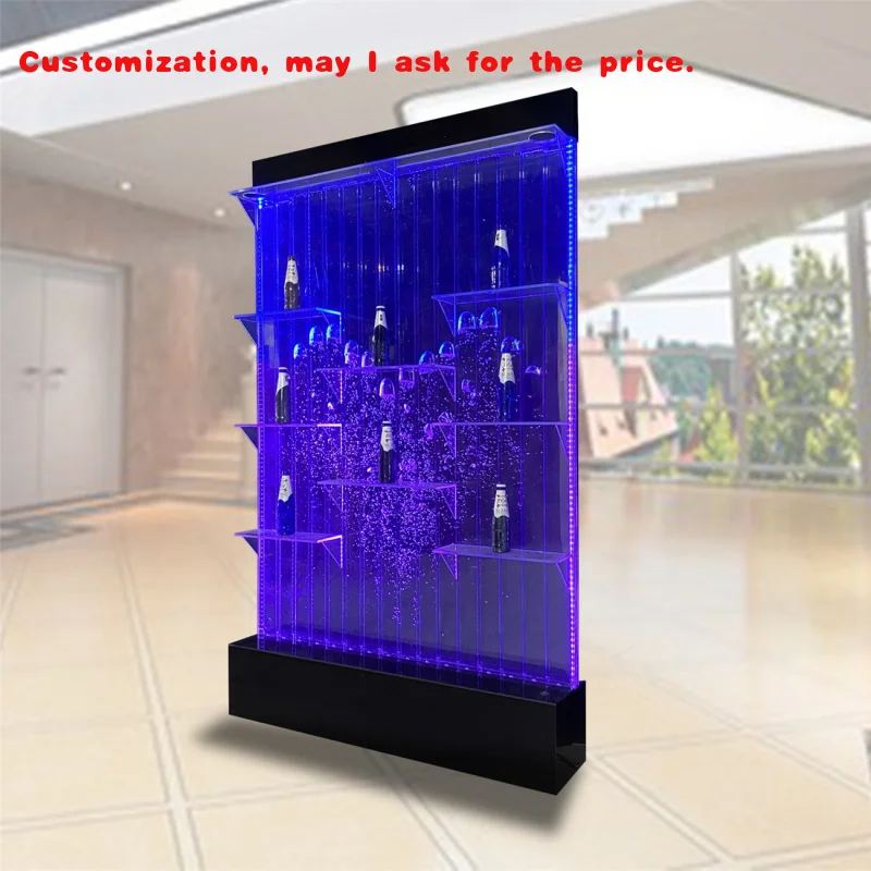 

custom.Home bar Furniture Color Changing Led Bubble Wine Display bar Cabinet