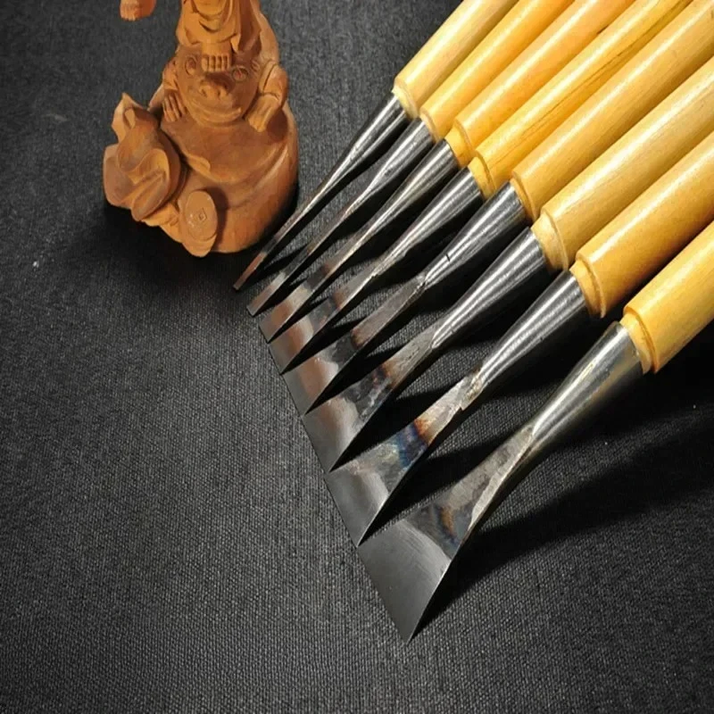 1pc 5mm-50mm Wood Carving Hand Chisel Tool Professional Woodworking Carpentry Gouges Wood Carving Chisels with Wood Handles