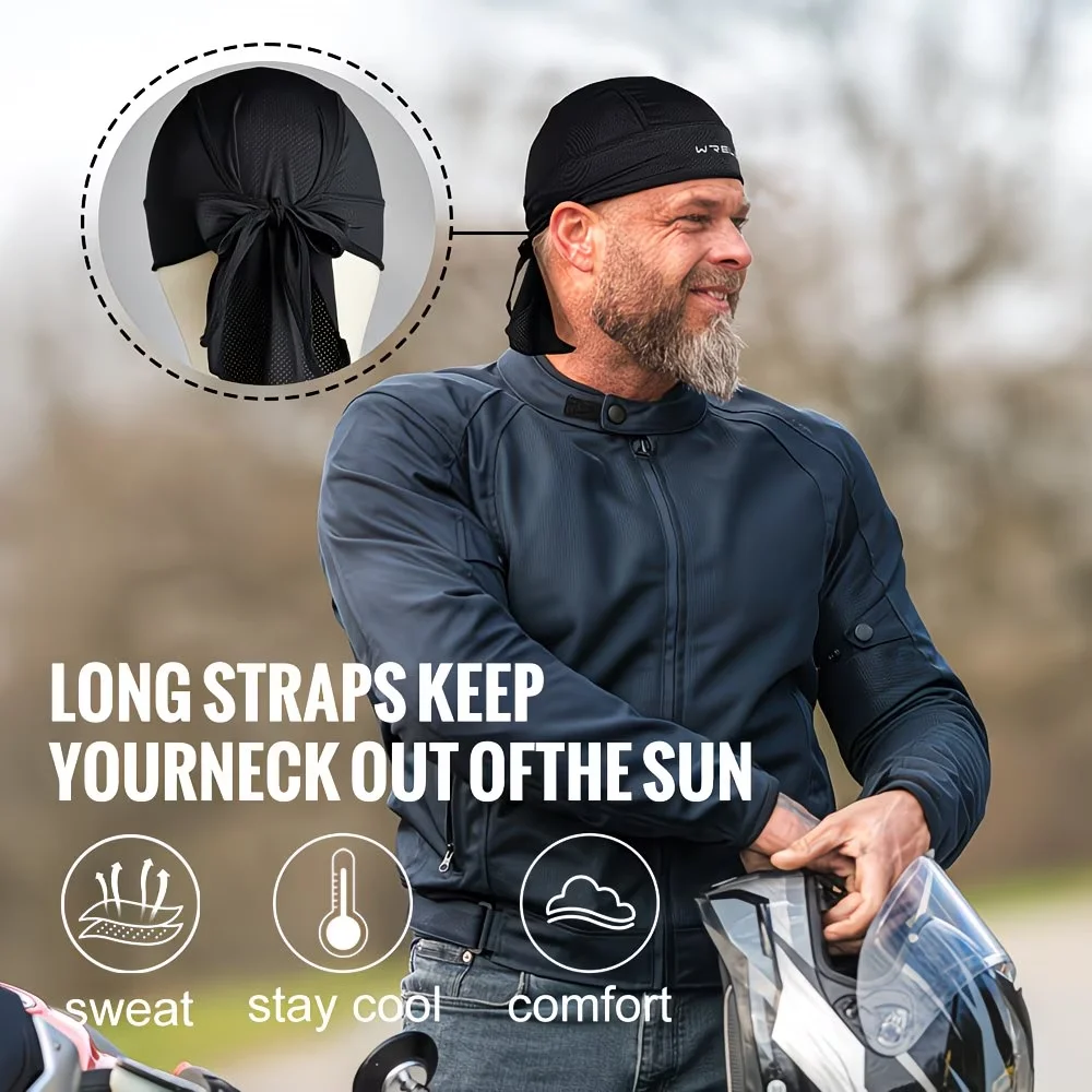 WRELS Cooling Skull Caps Helmet Lining Breathable Sweat Wicking Cycling Pirate Hats Outdoor Lightweight Running Quick Dry Cap