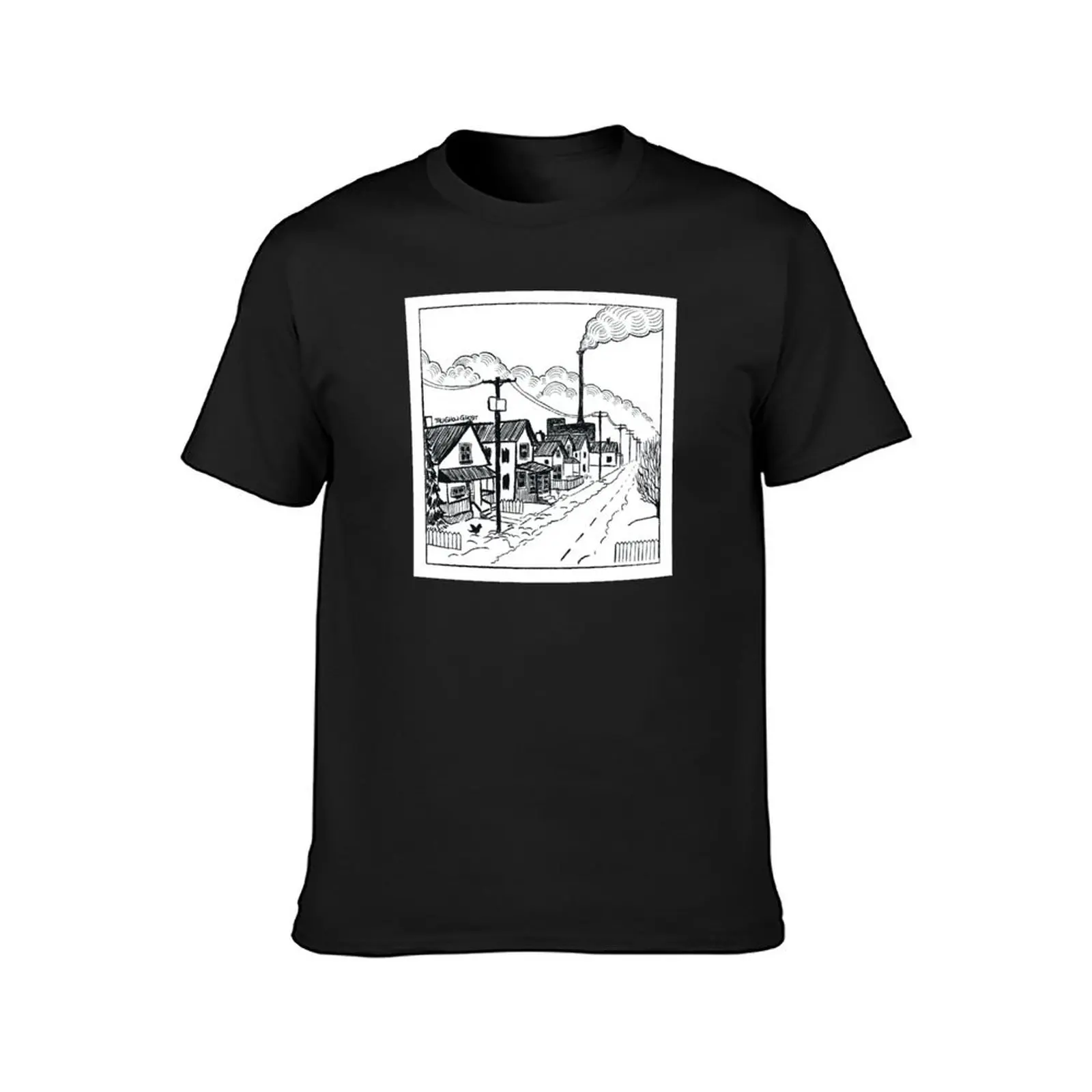 Winter crows (black on white) T-Shirt graphics kawaii clothes men clothings