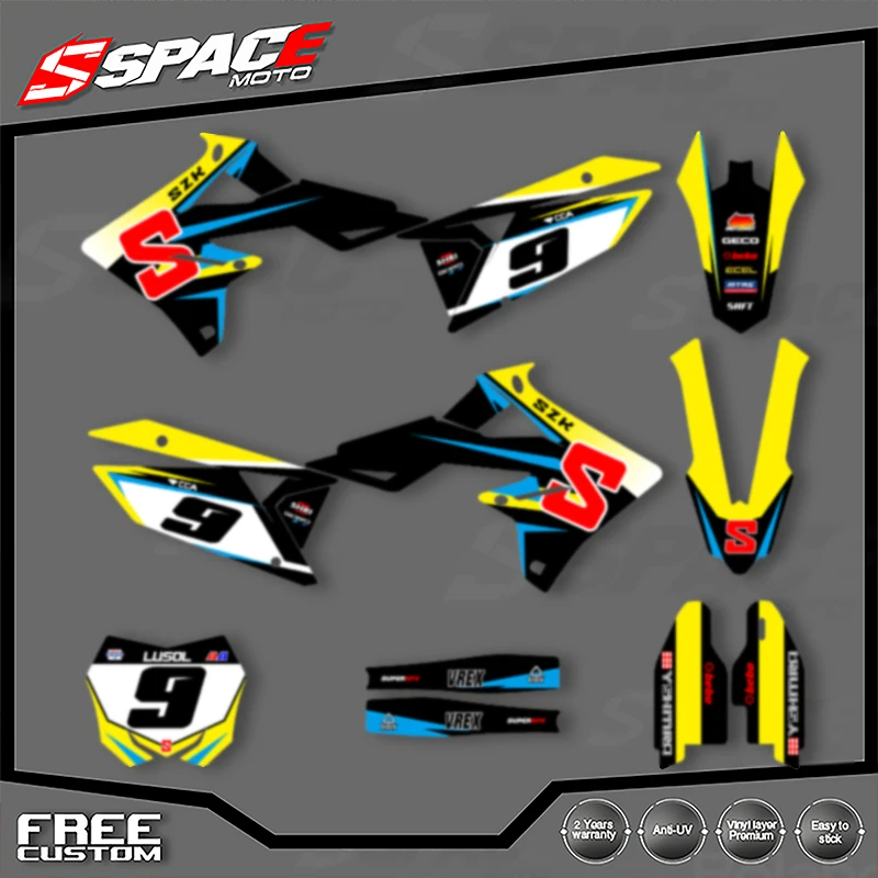 

SPACE Custom Motorcycle Graphics Background Decal for SUZUKI 2018-2019 2010-2022RMZ450 2019-2022 RMZ250 Decals Stickers Kits 007