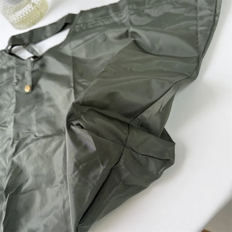 custom.Custom Large Nylon Polyester Reusable Shopping Tote Bags Waterproof Grocery Pouch Drawstring Foldable Fashion Gi