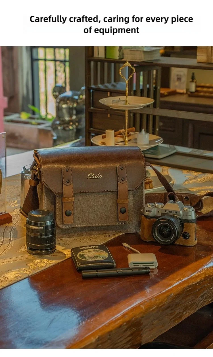 

FOR Fujifilm XT50 XT30 vintage digital camera bag for Sony, Canon, Nikon mirrorless SLR photography bag shoulder bag cross